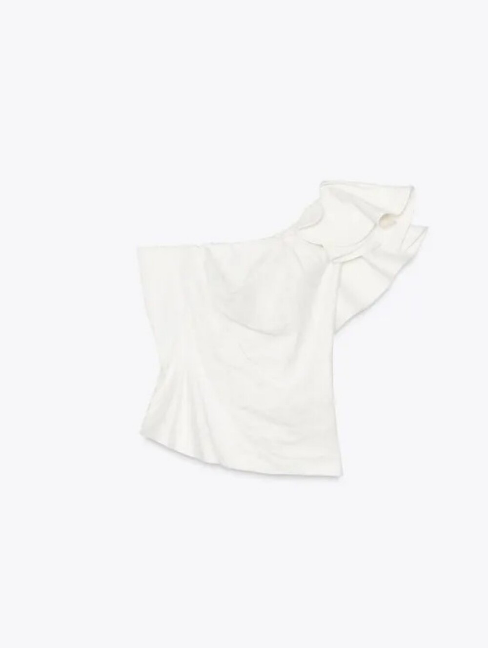 Zara White One-Shoulder Ruffle Top - Picture 8 of 9